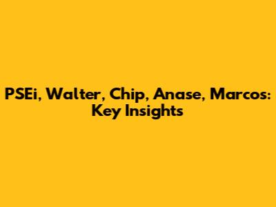 PSEi, Walter, Chip, Anase, Marcos: Key Insights