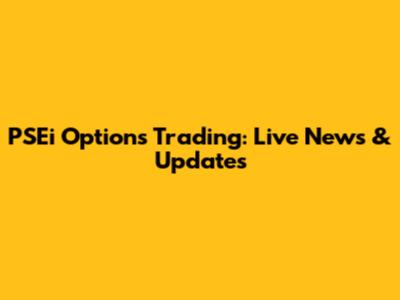 PSEi Options Trading: Live News & Updates