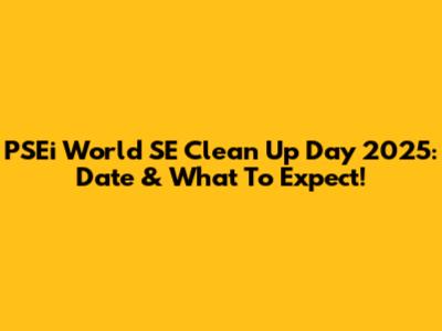 PSEi World SE Clean Up Day 2025: Date & What To Expect!