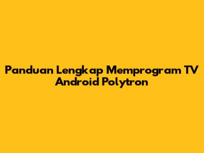 Panduan Lengkap Memprogram TV Android Polytron