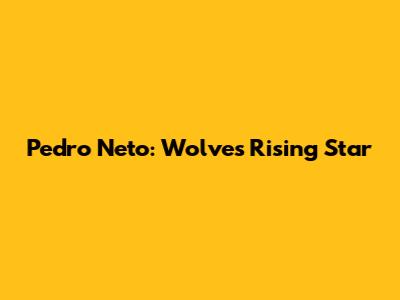 Pedro Neto: Wolves' Rising Star
