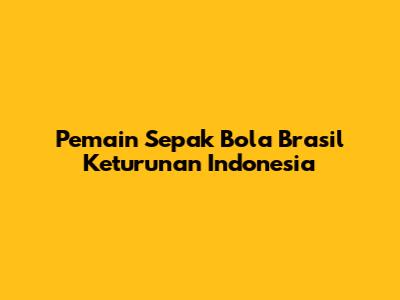 Pemain Sepak Bola Brasil Keturunan Indonesia
