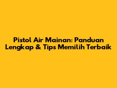 Pistol Air Mainan: Panduan Lengkap & Tips Memilih Terbaik