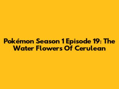 Pokémon Season 1 Episode 19: The Water Flowers Of Cerulean