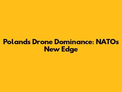 Poland's Drone Dominance: NATO's New Edge