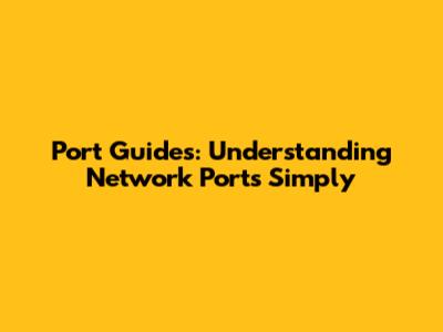 Port Guides: Understanding Network Ports Simply