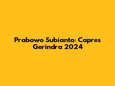 Prabowo Subianto: Capres Gerindra 2024
