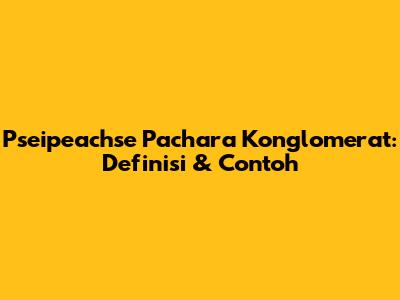 Pseipeachse Pachara Konglomerat: Definisi & Contoh