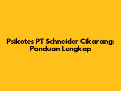 Psikotes PT Schneider Cikarang: Panduan Lengkap