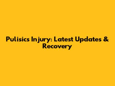 Pulisic's Injury: Latest Updates & Recovery