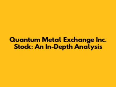 Quantum Metal Exchange Inc. Stock: An In-Depth Analysis