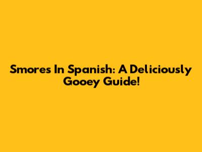 S'mores In Spanish: A Deliciously Gooey Guide!