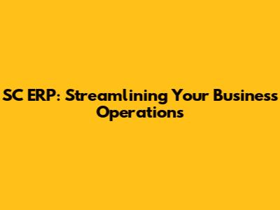 SC ERP: Streamlining Your Business Operations