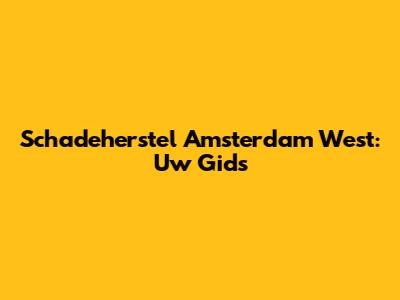 Schadeherstel Amsterdam West: Uw Gids