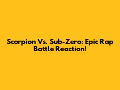 Scorpion Vs. Sub-Zero: Epic Rap Battle Reaction!