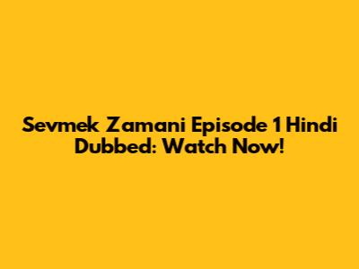 Sevmek Zamani Episode 1 Hindi Dubbed: Watch Now!
