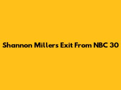 Shannon Miller's Exit From NBC 30