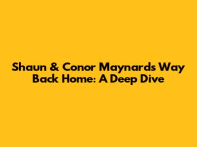 Shaun & Conor Maynard's Way Back Home: A Deep Dive