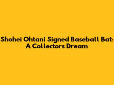 Shohei Ohtani Signed Baseball Bat: A Collector's Dream