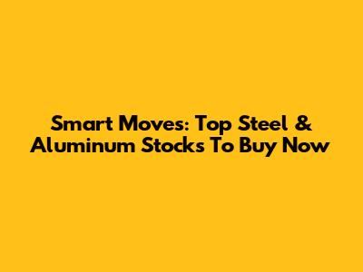Smart Moves: Top Steel & Aluminum Stocks To Buy Now