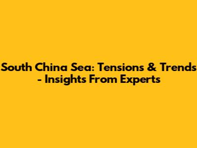 South China Sea: Tensions & Trends - Insights From Experts