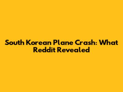 South Korean Plane Crash: What Reddit Revealed