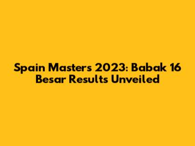 Spain Masters 2023: Babak 16 Besar Results Unveiled
