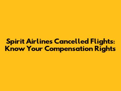 Spirit Airlines Cancelled Flights: Know Your Compensation Rights