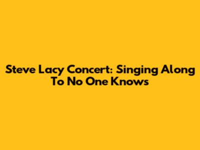 Steve Lacy Concert: Singing Along To 'No One Knows'