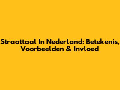 Straattaal In Nederland: Betekenis, Voorbeelden & Invloed
