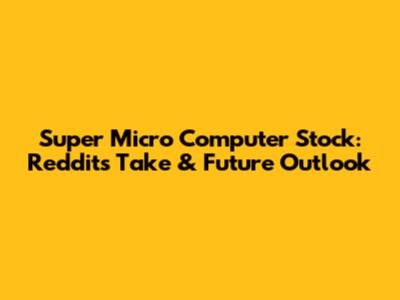 Super Micro Computer Stock: Reddit's Take & Future Outlook