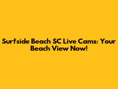 Surfside Beach SC Live Cams: Your Beach View Now!