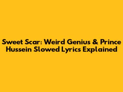 Sweet Scar: Weird Genius & Prince Hussein Slowed Lyrics Explained