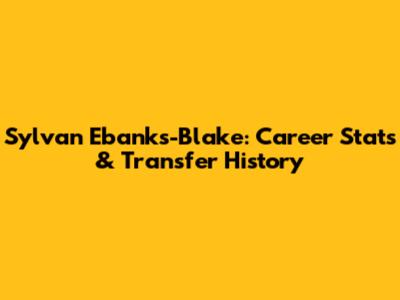 Sylvan Ebanks-Blake: Career Stats & Transfer History