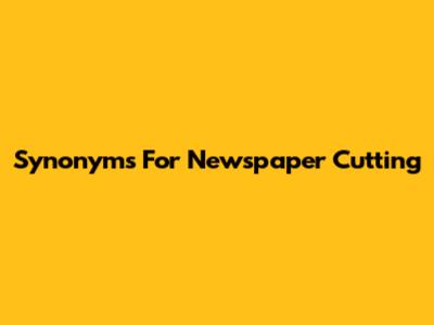 Synonyms For Newspaper Cutting