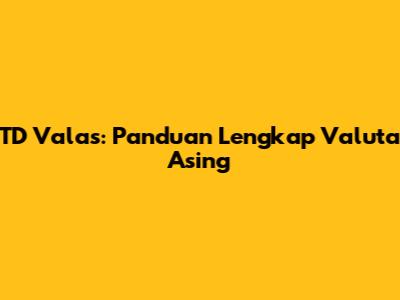 TD Valas: Panduan Lengkap Valuta Asing