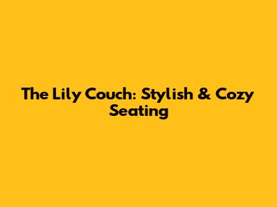 The Lily Couch: Stylish & Cozy Seating