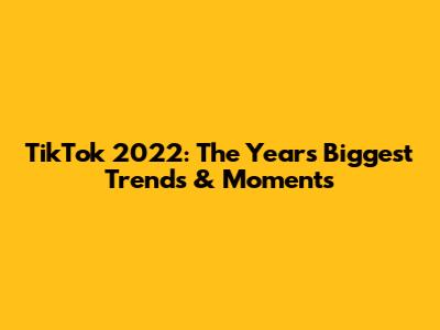 TikTok 2022: The Year's Biggest Trends & Moments