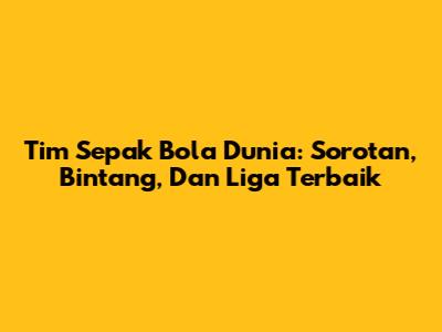 Tim Sepak Bola Dunia: Sorotan, Bintang, Dan Liga Terbaik
