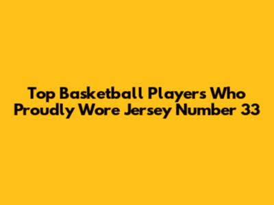 Top Basketball Players Who Proudly Wore Jersey Number 33