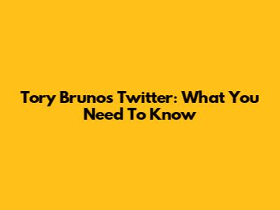 Tory Bruno's Twitter: What You Need To Know