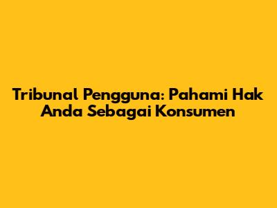 Tribunal Pengguna: Pahami Hak Anda Sebagai Konsumen