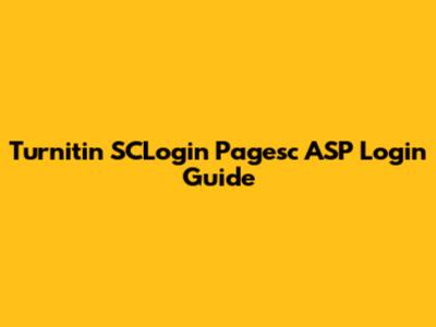 Turnitin SCLogin Pagesc ASP Login Guide