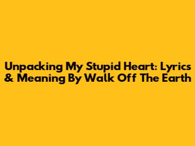 Unpacking 'My Stupid Heart': Lyrics & Meaning By Walk Off The Earth