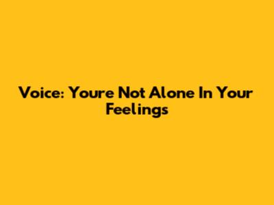 Voice: You're Not Alone In Your Feelings