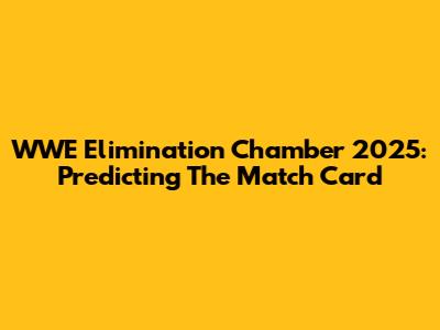 WWE Elimination Chamber 2025: Predicting The Match Card