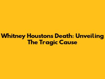 Whitney Houston's Death: Unveiling The Tragic Cause