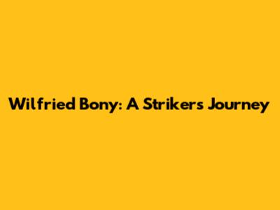 Wilfried Bony: A Striker's Journey