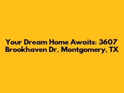Your Dream Home Awaits: 3607 Brookhaven Dr, Montgomery, TX