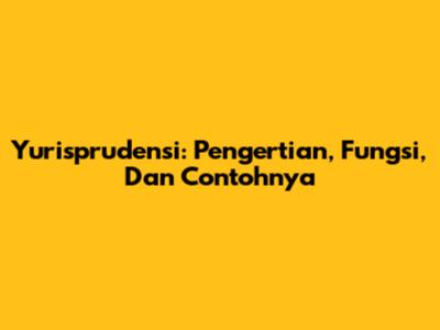 Yurisprudensi: Pengertian, Fungsi, Dan Contohnya